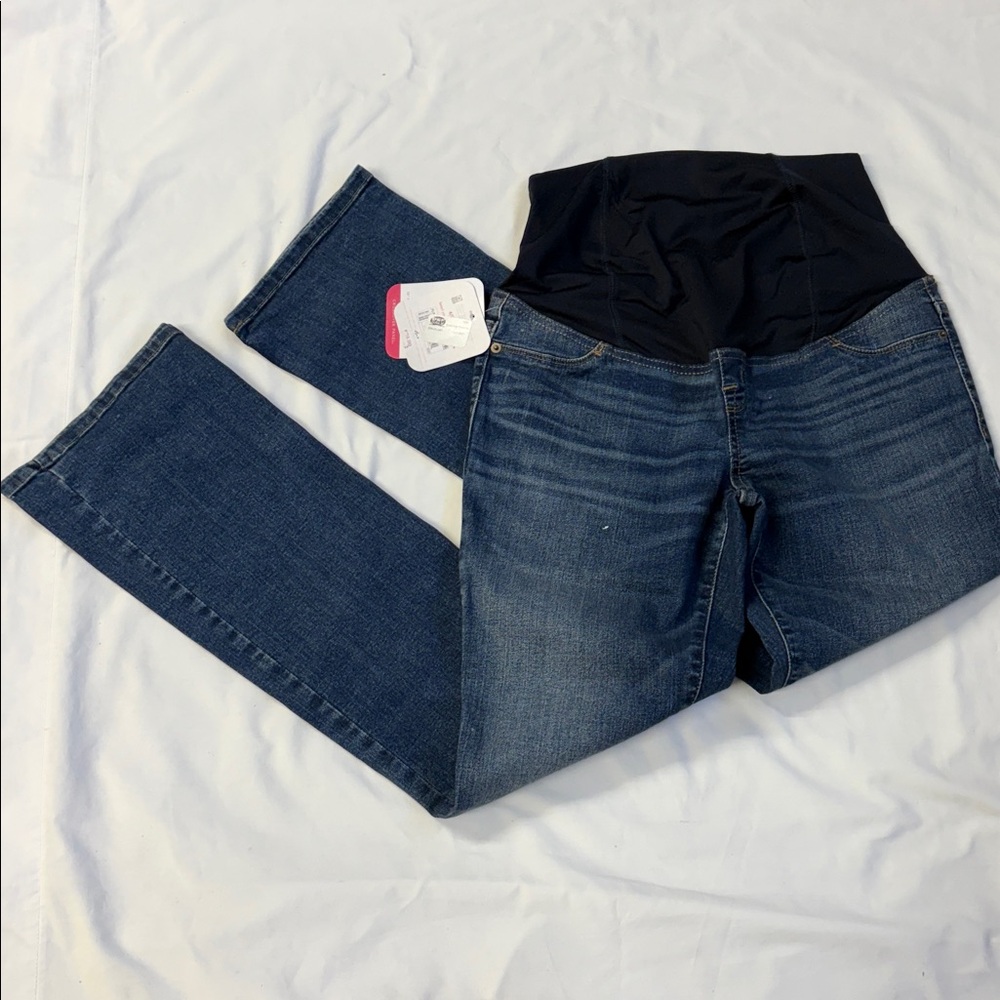 Ingrid & Isabel Crossover Panel Maternity Denim with Black Waistband sz 4/27R - Picture 1 of 7